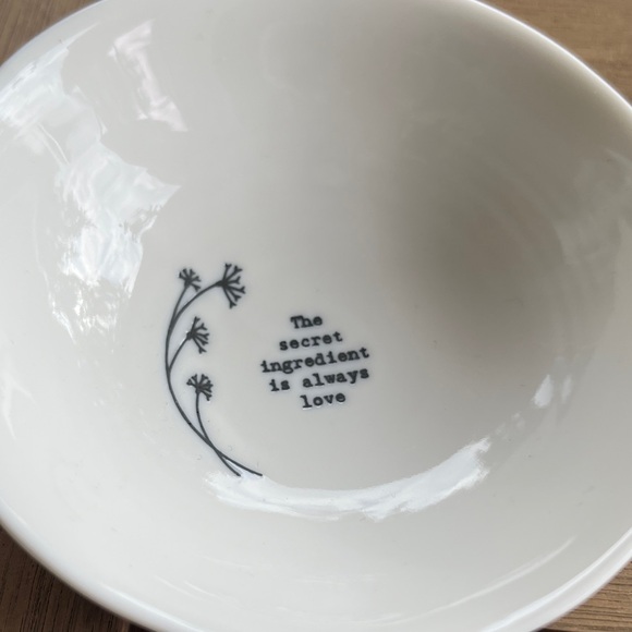 White Ceramic Bowl with Black Text - Picture 2 of 4